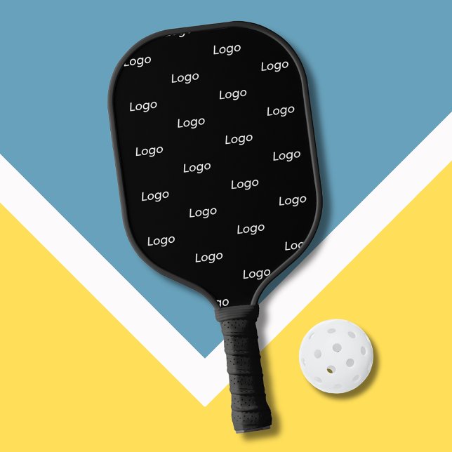 Palas De Pickleball Logotipo comercial sencillo negro promocional (Logo business logo black pickleball paddle)