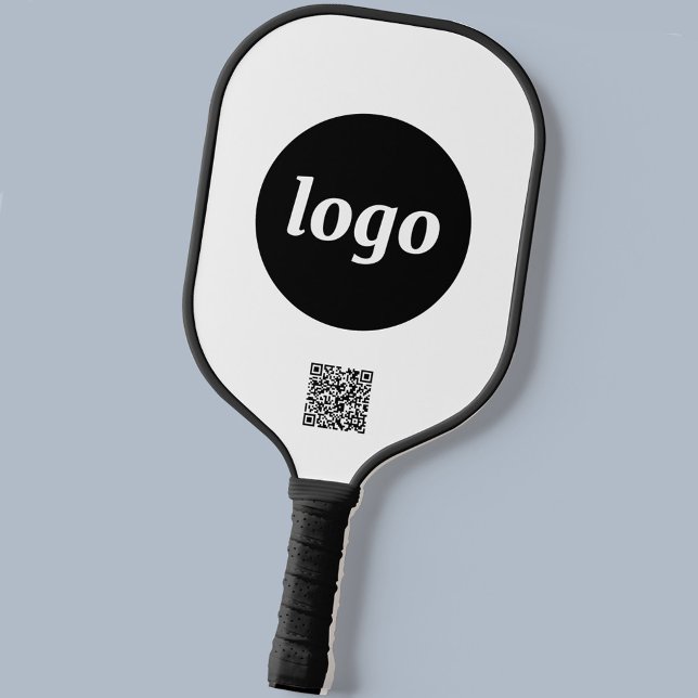 Palas De Pickleball Logotipo sencillo Código QR Promocional comercial (Logo and QR code business promotional pickleball paddle)