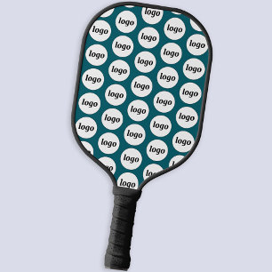 Palas De Pickleball Logotipo simple Patrón comercial Verde azulado Ver