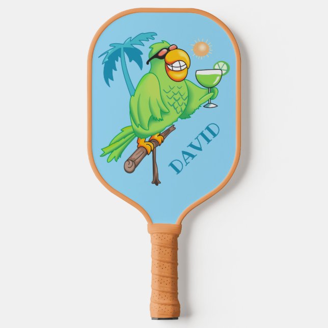 Palas De Pickleball Loro con cóctel personalizado (Anverso)