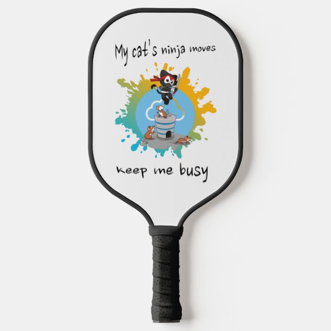 Palas De Pickleball Los movimientos ninja de mi gato me mantienen ocup (Anverso)