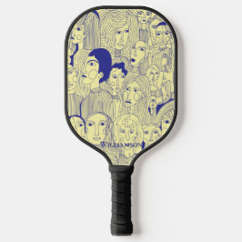 Palas De Pickleball Los rostros del arte azul en amarillo