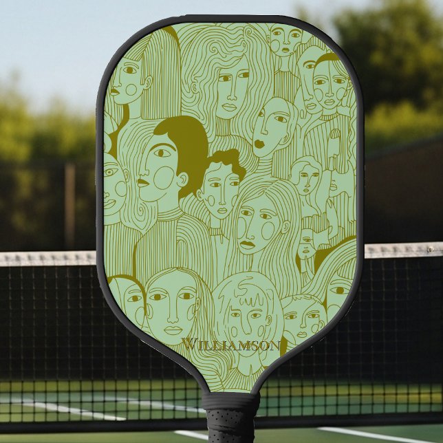Palas De Pickleball Los rostros del arte del olivo en verde menta (Subido por el creador)