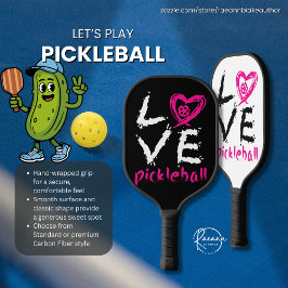 Palas De Pickleball "Love Pickleball" Reverse Design Pickleball Paddle