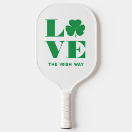 Palas De Pickleball Love Shamrock Clover Personalizado irlandés Textos