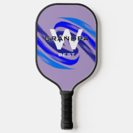 Palas De Pickleball Lt Purple Best Grandpa con iniciales monogramadas