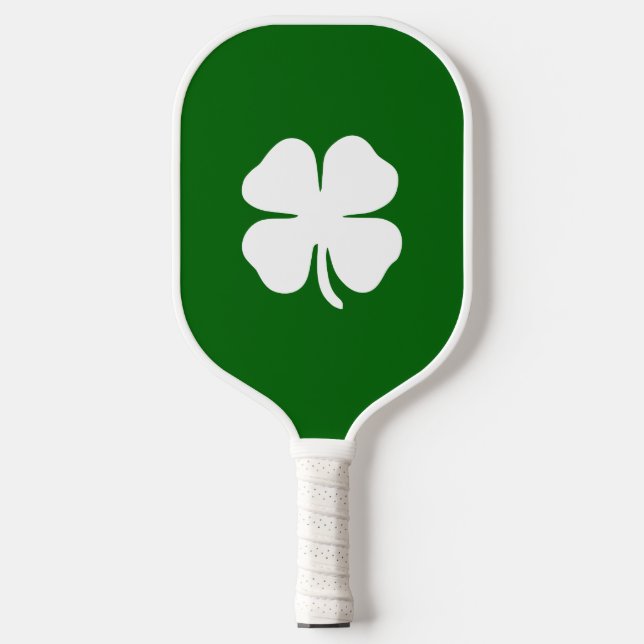 Palas De Pickleball Lucky Four Leaf Clover Green Stripe Irish (Anverso)