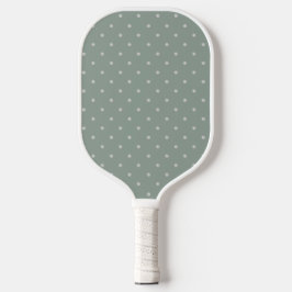 Palas De Pickleball Lunares Verde Menta y Gris Suave Patrón de Lunares