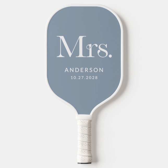 Palas De Pickleball Luxe Elegance Dusty Blue | Sra. y Boda Date (Anverso)