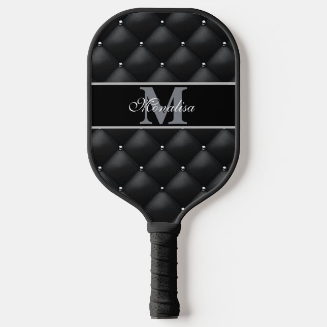 Palas De Pickleball luxurious black design monogramed personalized   (Anverso)