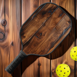 Palas De Pickleball Madera oscura manchada brillante