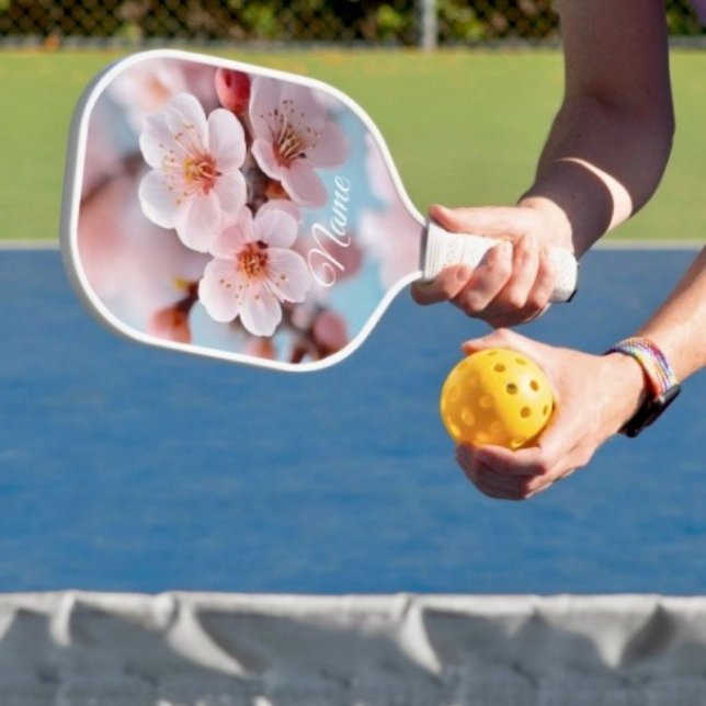 Palas De Pickleball Magia de Flor de Cerezo Rosa (Pickleball paddle hand wrapped grip honeycomb core. 15.75” x 7.75” 8 oz weight. 
)