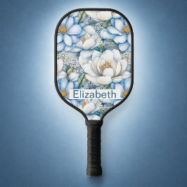 Palas De Pickleball Magnolia Azul Hermosa y Peonía Personalizada