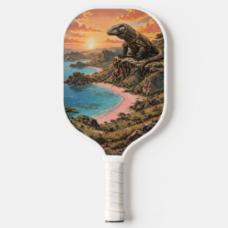 Palas De Pickleball Majestuoso dragón de Komodo con vista a la playa r