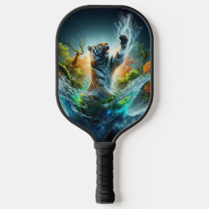 Palas De Pickleball Majestuoso Tigre Salpicadura Fantasía Vida Silvest