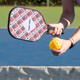 Palas De Pickleball Malaysia Bandera de Malasia Baldosas Negras Person