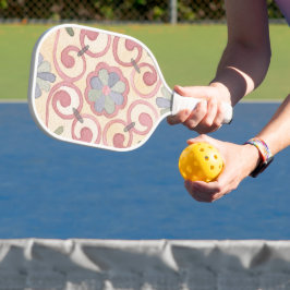 Palas De Pickleball Málica española italiana acuarela rosa floral