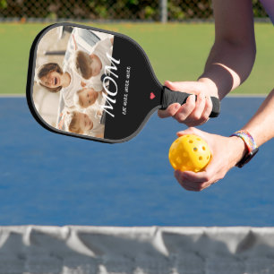 Palas De Pickleball Mamá Estableció Divertido Guión Foto Corazón