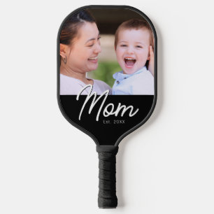 Palas De Pickleball Mamá Estableció Foto Escritura Negra Minimalista E