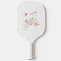 Palas De Pickleball Mamá Estableció Rosa Floral Acuarela