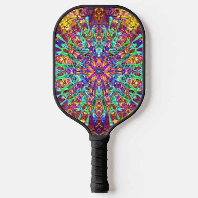 Palas De Pickleball Mandala Psicodélica Trippy Hippie Color Splash (Anverso)