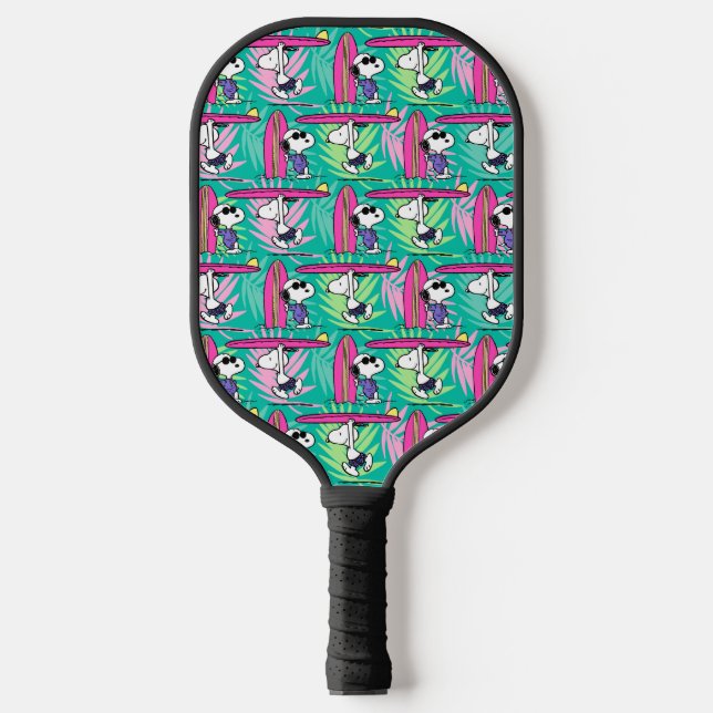 Palas De Pickleball Maní | Patrón Verde azulado Snoopy Surf (Anverso)