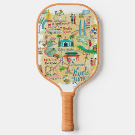 Palas De Pickleball Mapa de viaje ilustrativo amarillo de Kuala Lumpur
