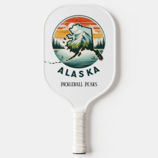 Palas De Pickleball Mapa de viajes retro del estado de Alaska