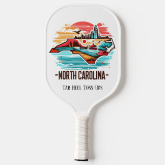 Palas De Pickleball Mapa de viajes retro del estado de Carolina del No