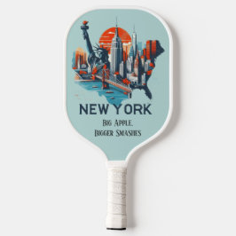 Palas De Pickleball Mapa de viajes retro del estado de Nueva York