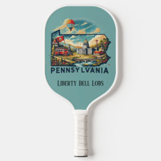 Palas De Pickleball Mapa de viajes retro del estado de Pensilvania