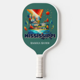 Palas De Pickleball Mapa de viajes retro estado de Misisipi
