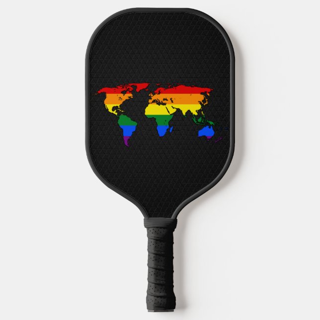 Palas De Pickleball Mapa del mundo del orgullo LGBT (Anverso)
