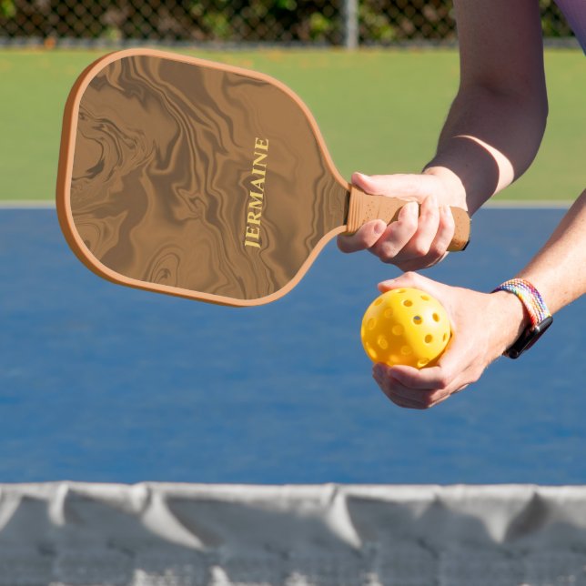 Palas De Pickleball Marca personalizada textura marrón de mármol (in situ)