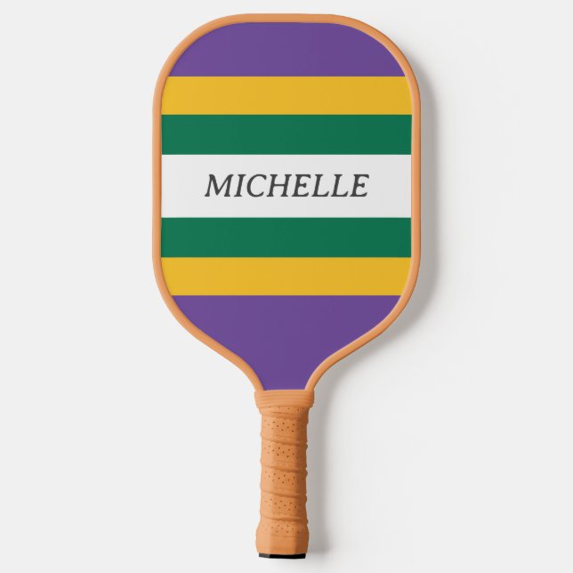 Palas De Pickleball Mardi Gras Stripe (Reverso )