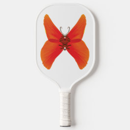 Palas De Pickleball Mariposa de amapola roja naranja con su nombre