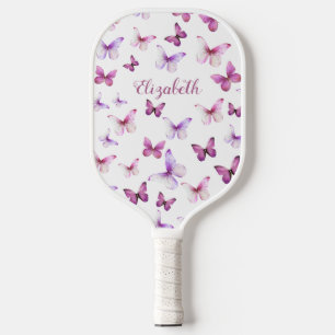 Palas De Pickleball Mariposas Rosadas Bonitas Nombre Personalizado