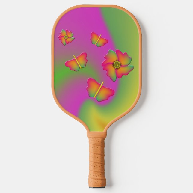 Palas De Pickleball Mariposas y flores (Anverso)