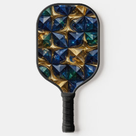 Palas De Pickleball Mármol Geométrico Azul Rubí de Lujo