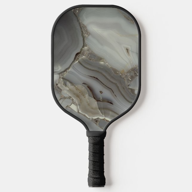 Palas De Pickleball Mármol gris con vena de oro (Anverso)