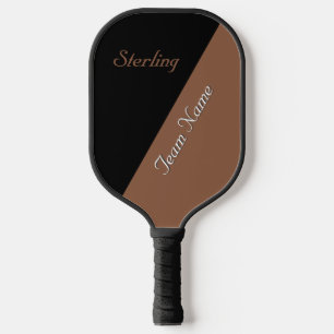 Palas De Pickleball Marrón ámbar y negro con dos áreas de texto