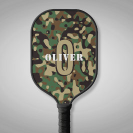 Palas De Pickleball Marrón verde beige camo camuflaje Monograma nombre
