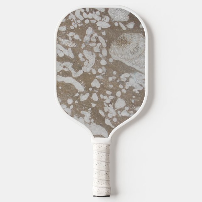 Palas De Pickleball Marrón y blanco de fósiles devonianos (Anverso)