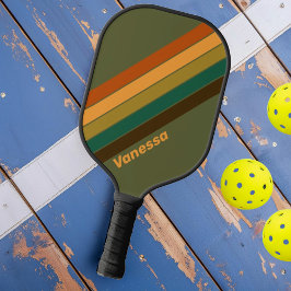Palas De Pickleball Marsh del bosque vintage tachado con nombre