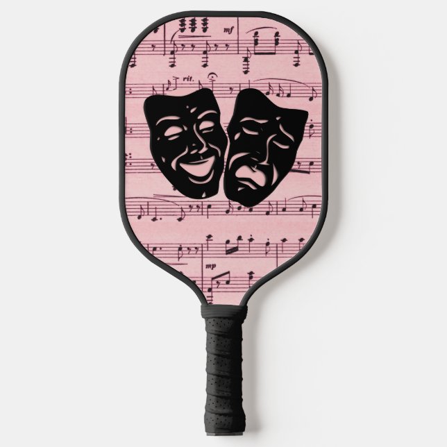 Palas De Pickleball Máscaras de teatro y música rosa (Anverso)