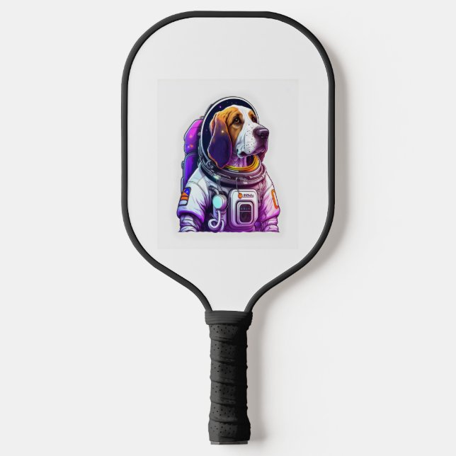 Palas De Pickleball Mascota de perro del astronauta (Anverso)