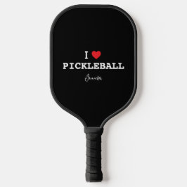 Palas De Pickleball Me encanta el baloncesto con nombre personalizado