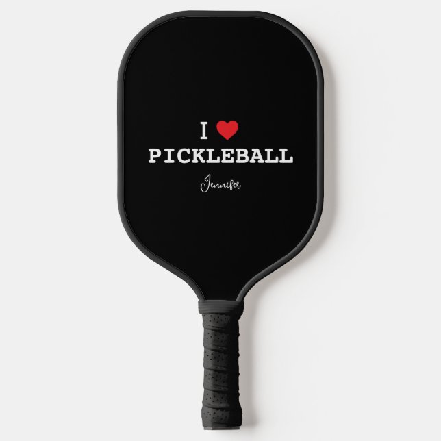 Palas De Pickleball Me encanta el baloncesto con nombre personalizado (Anverso)