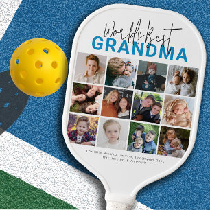 Palas De Pickleball Mejor Abuela de Mundos Azules Colaje de Fotos
