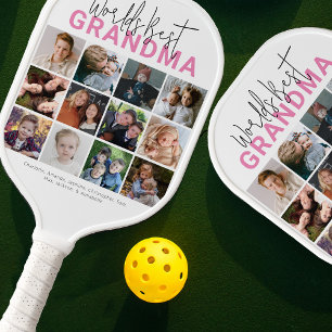 Palas De Pickleball Mejor Abuela del Mundo Rosa Fotocolage